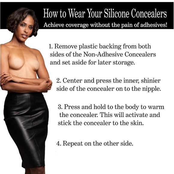 Lingerie Solutions Reusable Non-Adhesive Concealers Nude Nipple Covers. - Picture 3 of 6